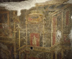 Remains of an ancient building below the barracks of the Cuirassiers at the Quirinale, Rome